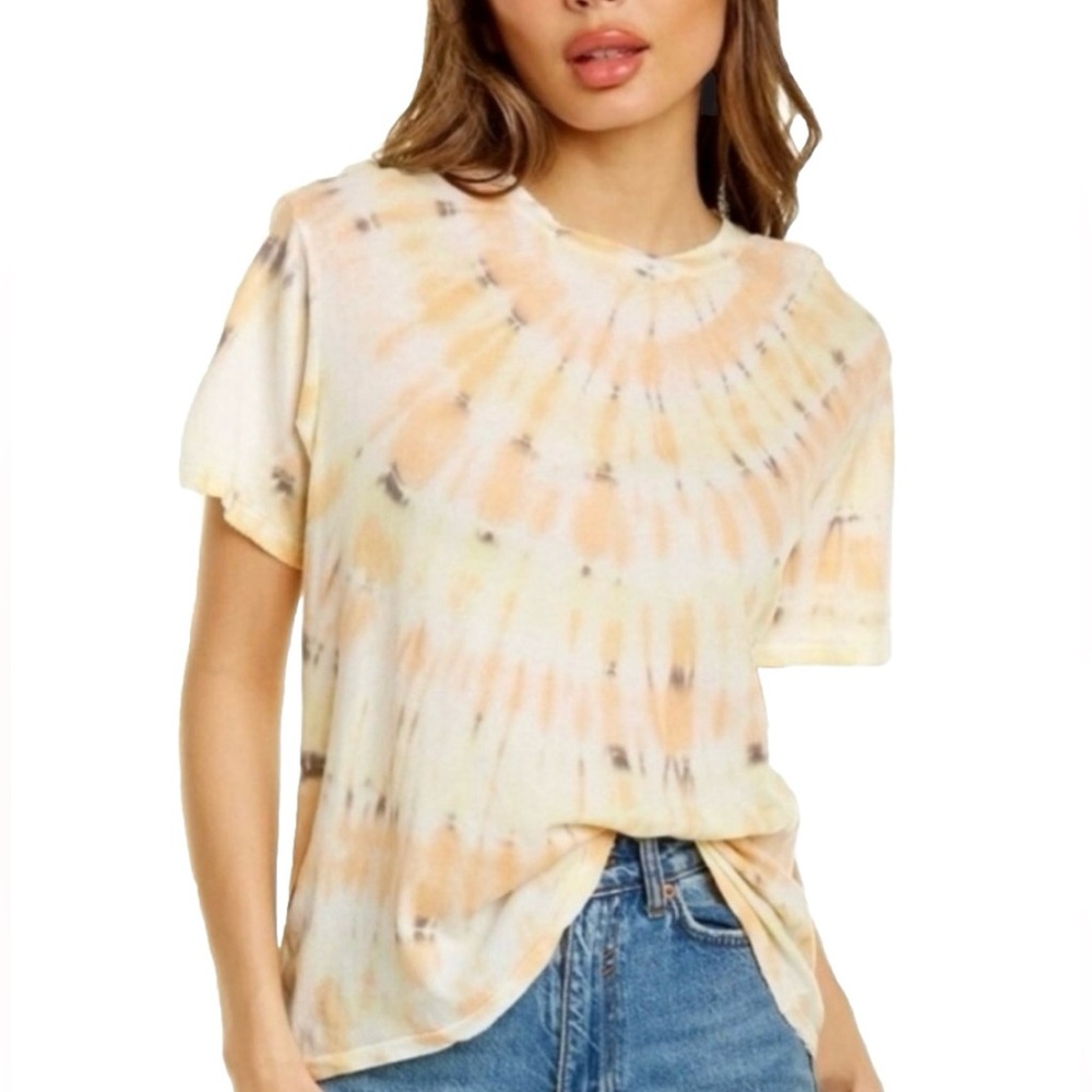 Wildfox One of a Kind Citrus Tie Dye Orange & Cream Tee Size XS